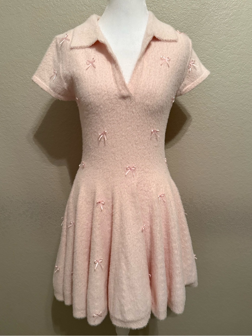 AKIRA Bow Down Mini Dress in Pink - Picture 4 of 13